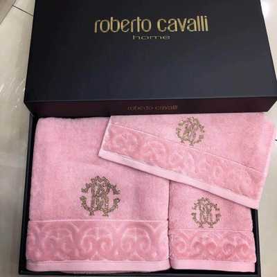 Полотенце Roberto Cavalli  со стазами - Каролина - розовая