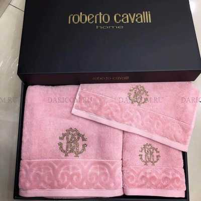 Полотенце Roberto Cavalli  со стазами - Каролина - розовая