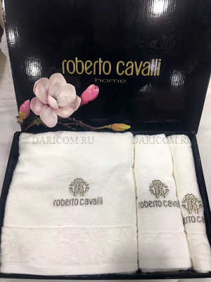 Набор полотенец Roberto Cavalli с вышивкой Элит - бежевое