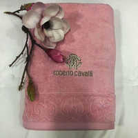 Полотенца банное  "Roberto Cavalli"  - Элит розовое (с вышивкой)
